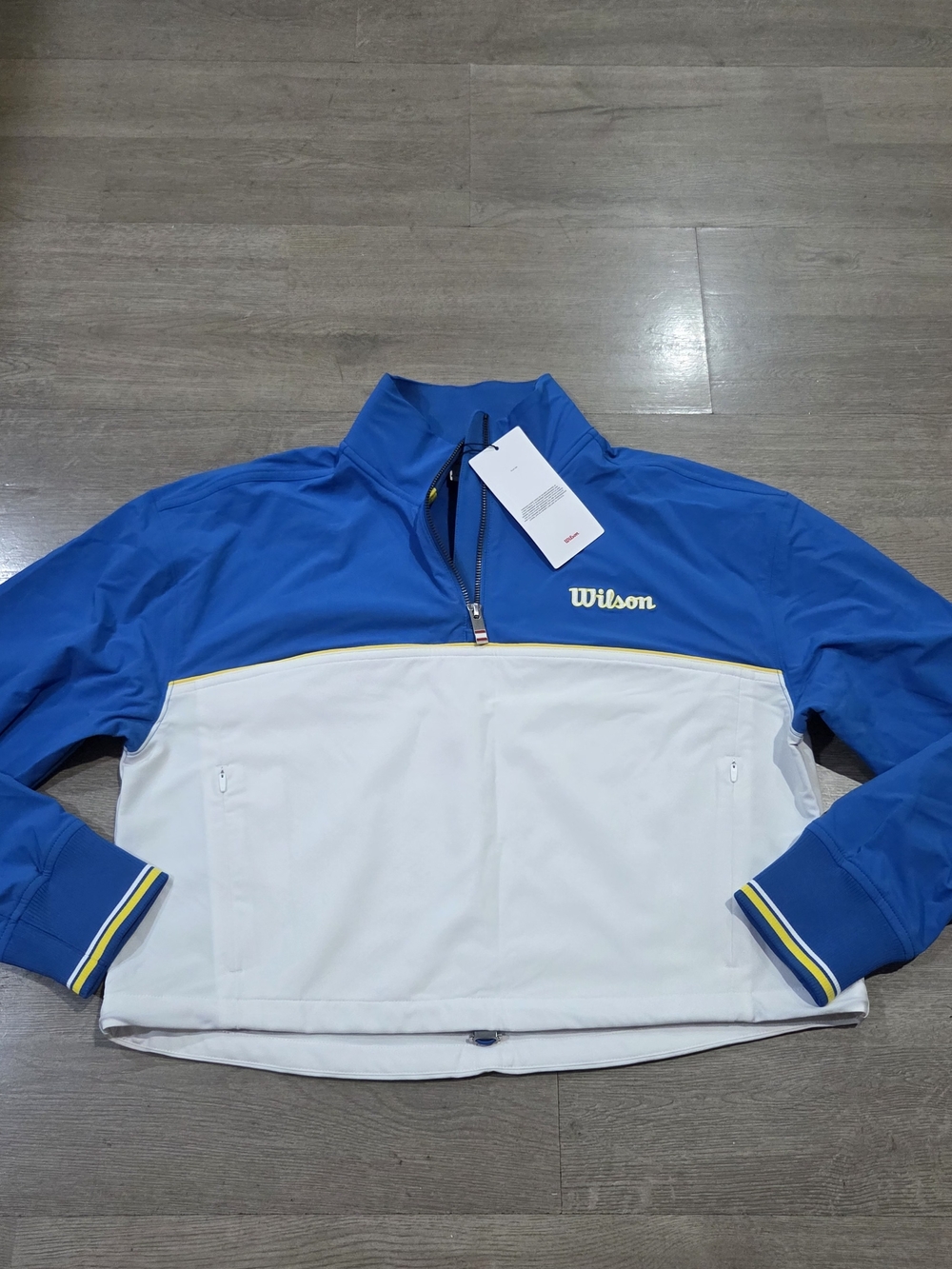 Wilson Blue and White Quarter-Zip Colorblock Jacket